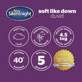 Silentnight Soft Like Down 4.5 Tog Duvet - Double