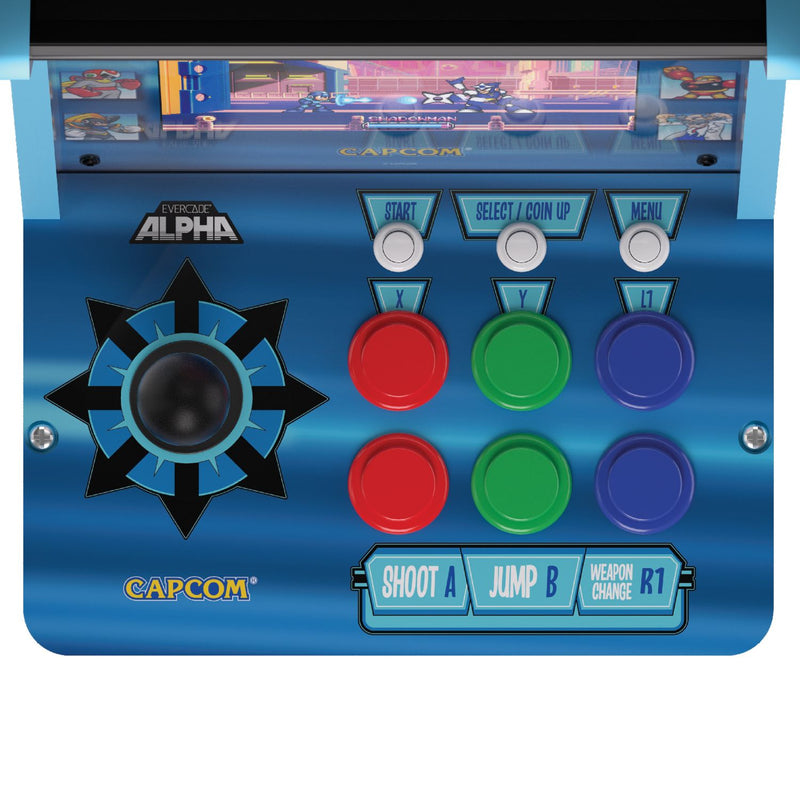 Evercade Alpha Mega Man bartop arcade with 6 Capcom games (British brand)