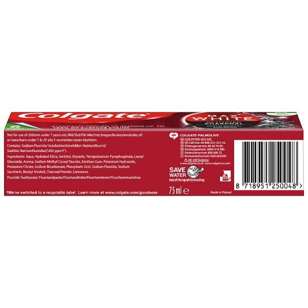 Colgate Max White Charcoal Whitening Toothpaste 75ml GOODS Sainsburys   