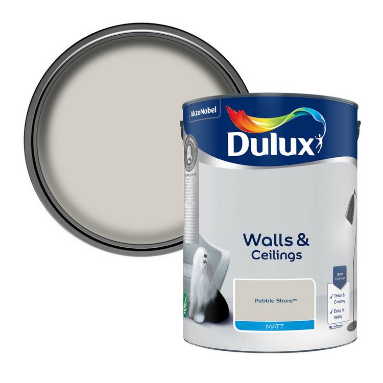 Dulux Matt Paint Pebble Shore 5L, imported from the UK