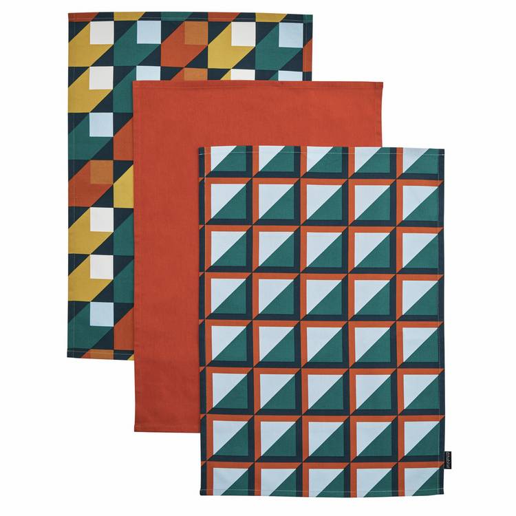 Habitat Geo Cube textile set blue, imported from the UK
