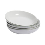 Argos Home silver rim porcelain pasta bowls set of 4 (British brand)