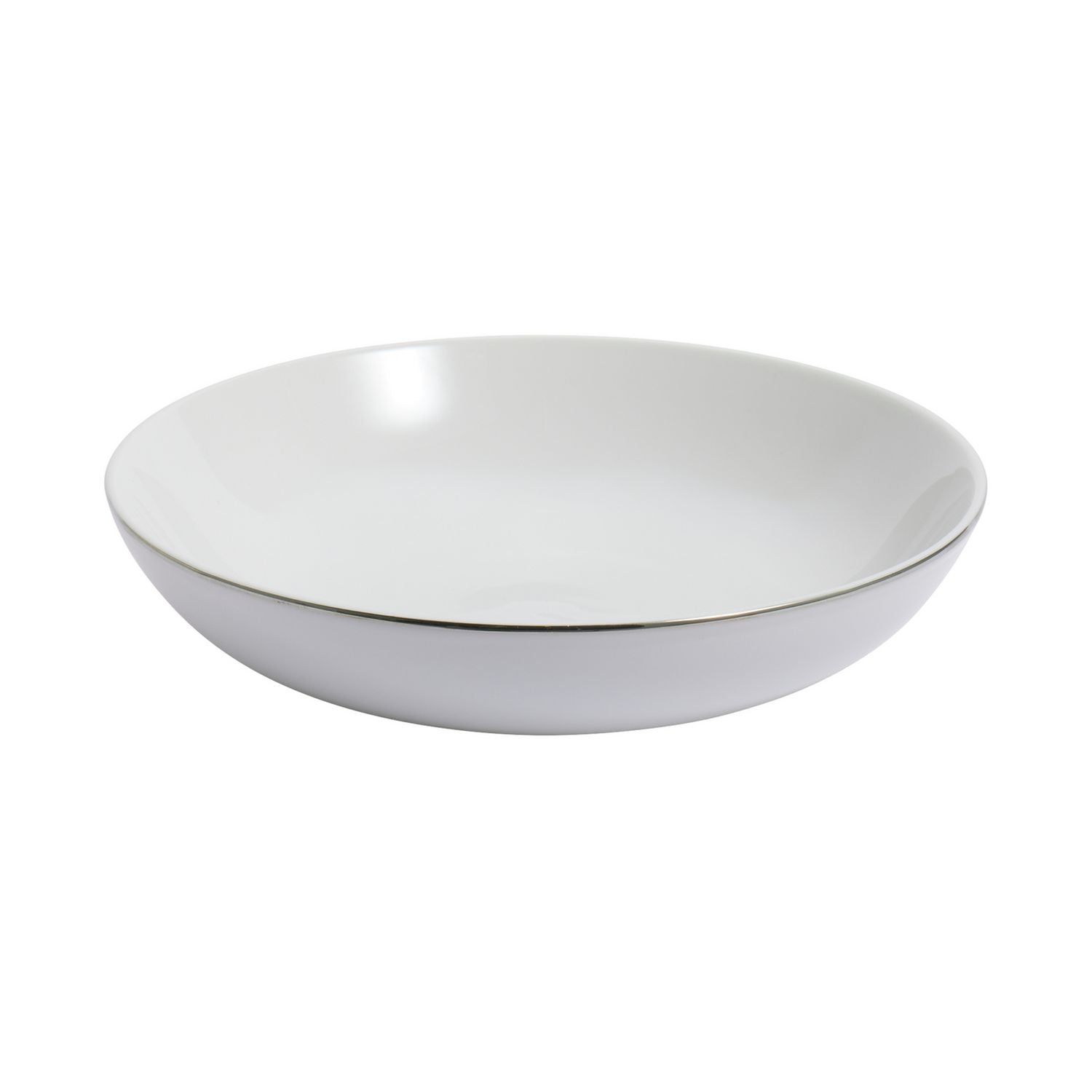 Argos Home silver rim porcelain pasta bowls set of 4 (British brand)