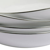 Argos Home silver rim porcelain pasta bowls set of 4 (British brand)