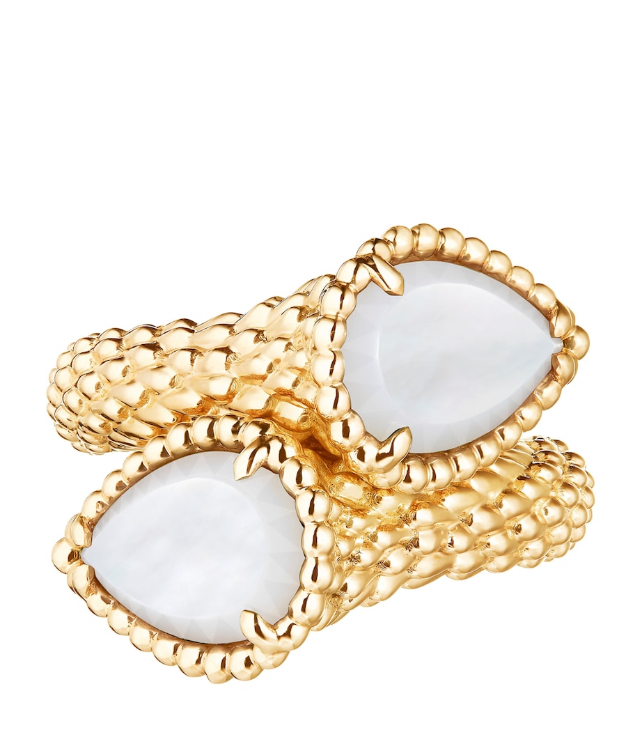 Boucheron Serpent Bohème two-stone ring yellow gold mother-of-pearl - British product