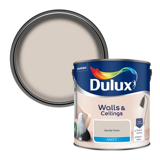 Dulux Walls & Ceilings Matt Paint Gentle Fawn 2.5L, UK version