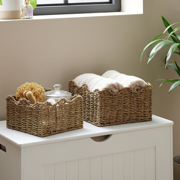 Habitat seagrass wave storage basket natural set of 2, imported from the UK