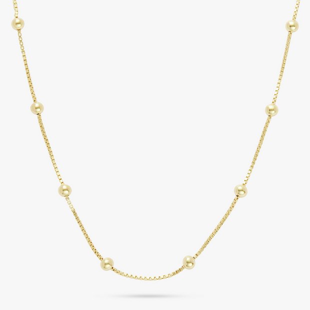 Revere gold plated beaded box chain 18in - British product