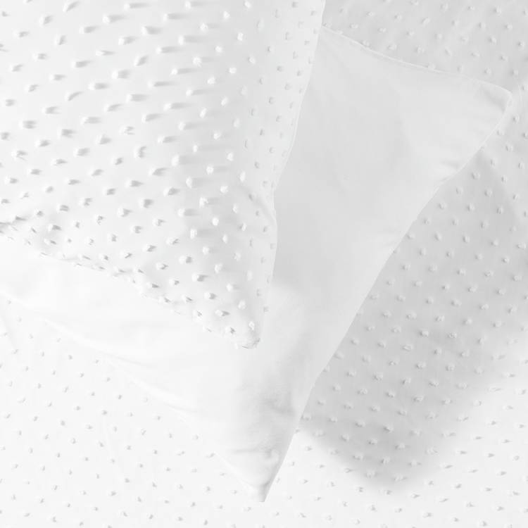 Argos Home embroidered dot white bedding set single, imported from the UK