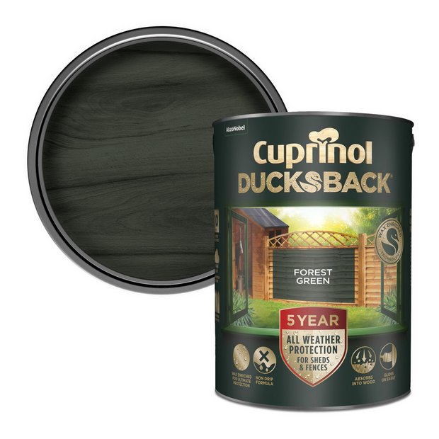 Cuprinol Ducksback wood paint Forest Green 5L, UK version