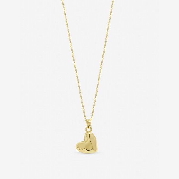 Revere gold plated molten heart pendant necklace - British product
