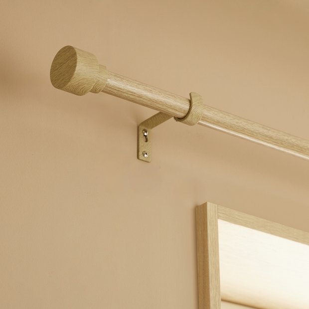 Argos Home light oak extendable curtain pole 120-210cm (British brand)