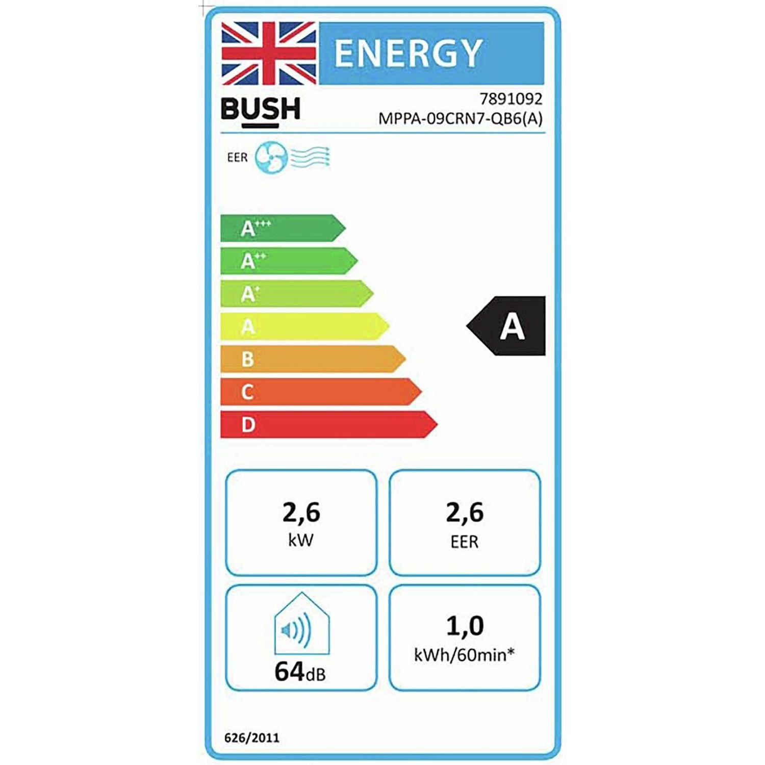 Bush portable air conditioner 9000 BTU (British brand)