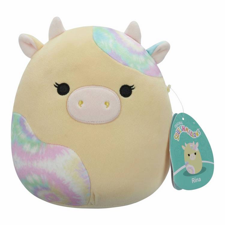 Squishmallows soft toy Rina the Yellow Cow 7.5-inch (British brand)