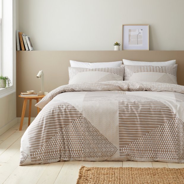 Catherine Lansfield Larsson Geo Neutral bedding set single, imported from the UK