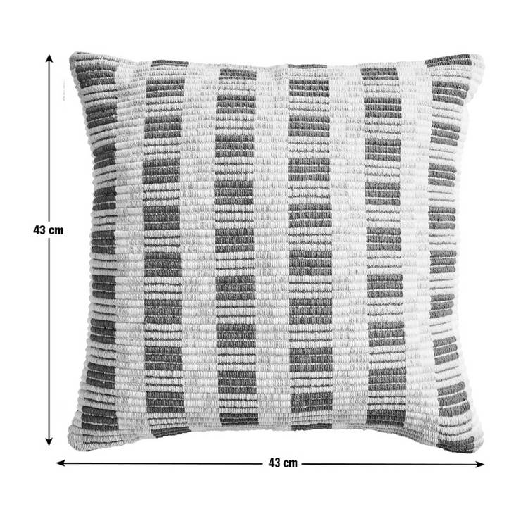 Habitat striped grid woven cushion orange 43x43cm, imported from the UK