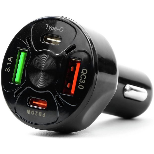 Streetwize 12V USB car charger with Type-C and Type-A ports (British brand)