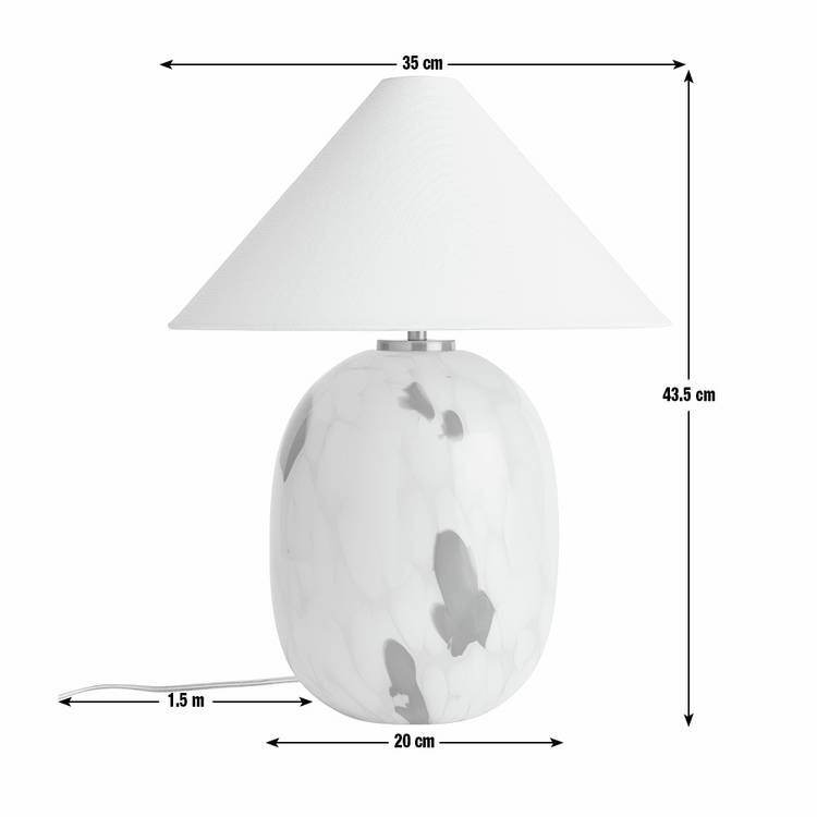 Habitat Rae confetti glass table lamp blue white - British product