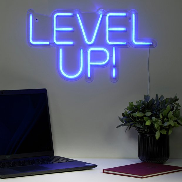 Searchlight blue neon wall light 41cm, imported from the UK