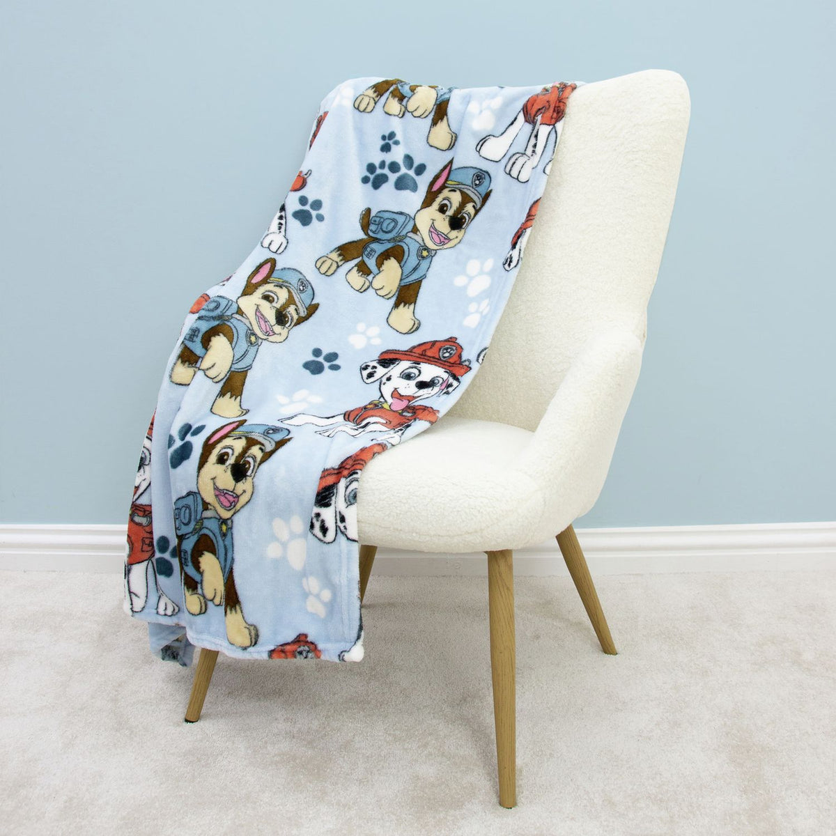 Paw Patrol fleece throw blue 150x100cm (British brand)