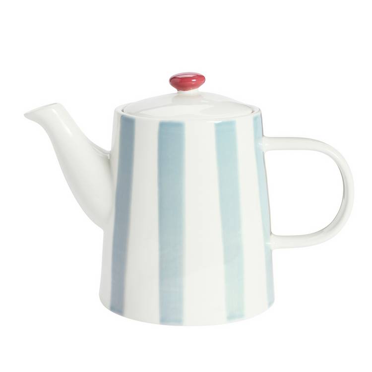Habitat Blue Stripe teapot 1.1 litre stoneware - British product