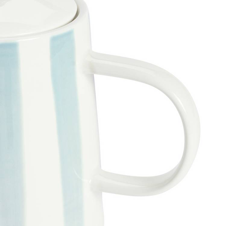Habitat Blue Stripe teapot 1.1 litre stoneware - British product