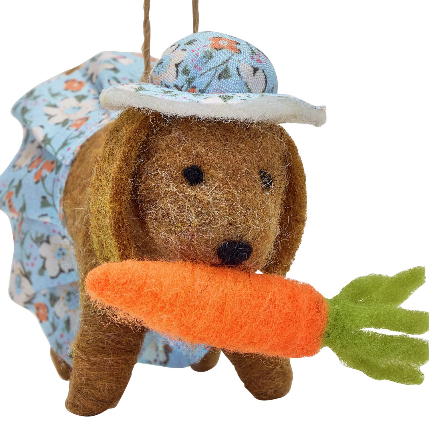Argos Home felt dog ornament with hat and carrot, UK version