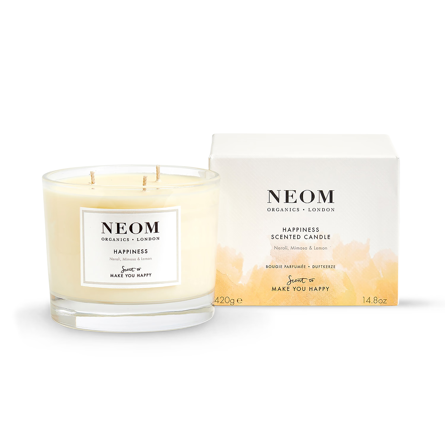 NEOM Happiness scented candle 3 wick 420g - British product