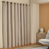 Habitat Yarn Dye Stripe Blackout Eyelet Curtains - Charcoal - 168x229cm