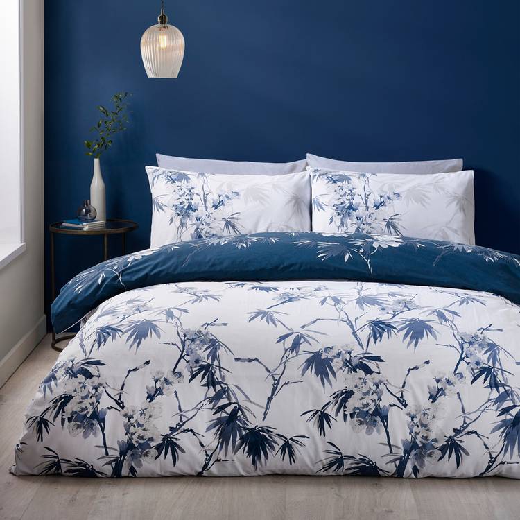Catherine Lansfield bedding set Kyoto Floral Blue single, imported from the UK