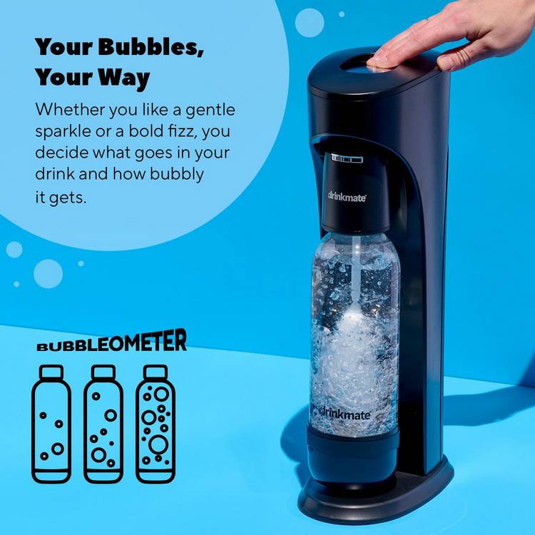 Drinkmate OmniFizz sparkling water maker matte black (British brand)