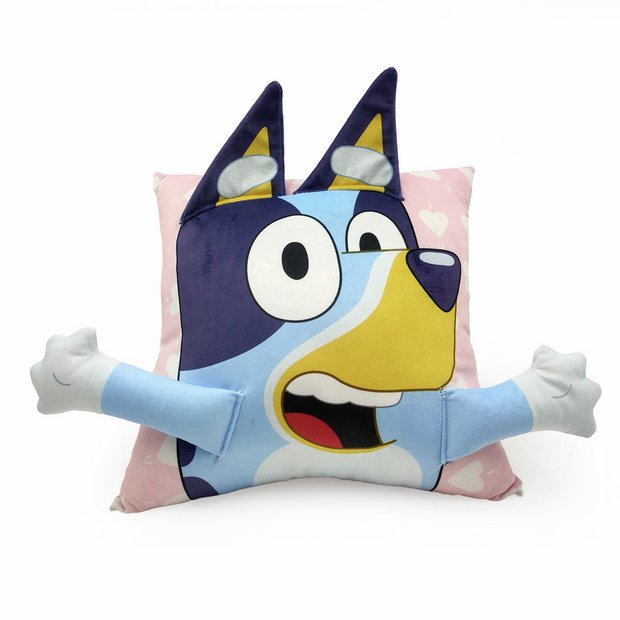 Bluey cushion sky blue 35x35cm with 3D ears - British product