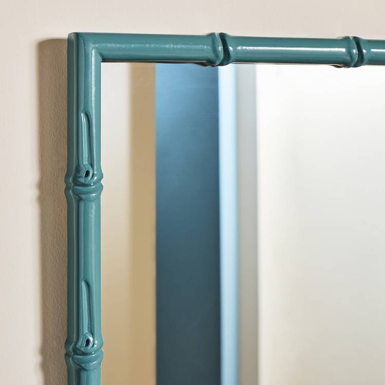 Habitat bamboo effect blue wall mirror 52x42cm, imported from the UK