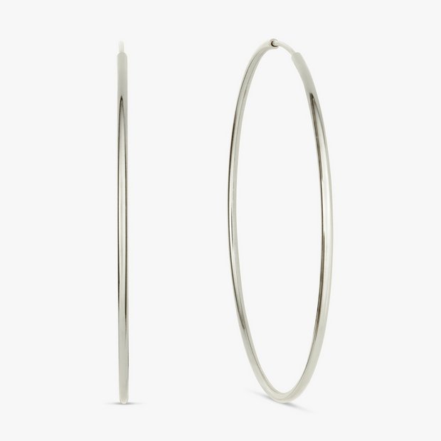 Revere sterling silver sleeper hoop earrings 45mm, imported from the UK