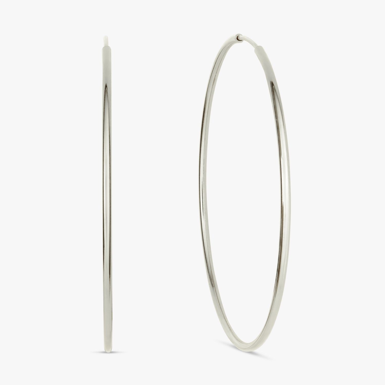 Revere sterling silver sleeper hoop earrings 45mm, imported from the UK