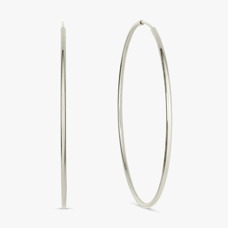 Revere sterling silver sleeper hoop earrings 45mm, imported from the UK