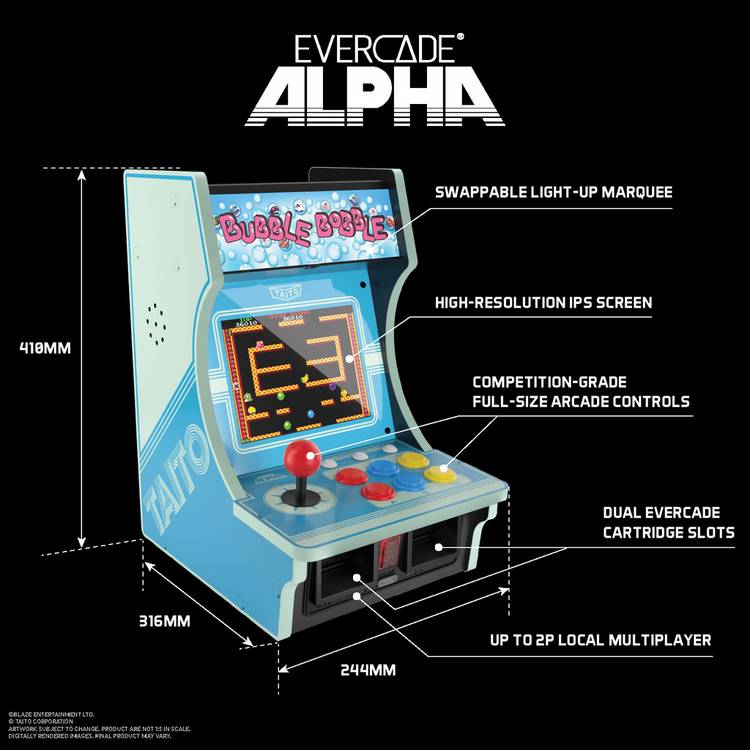 Evercade Alpha Taito bartop arcade with classic Taito games, UK version