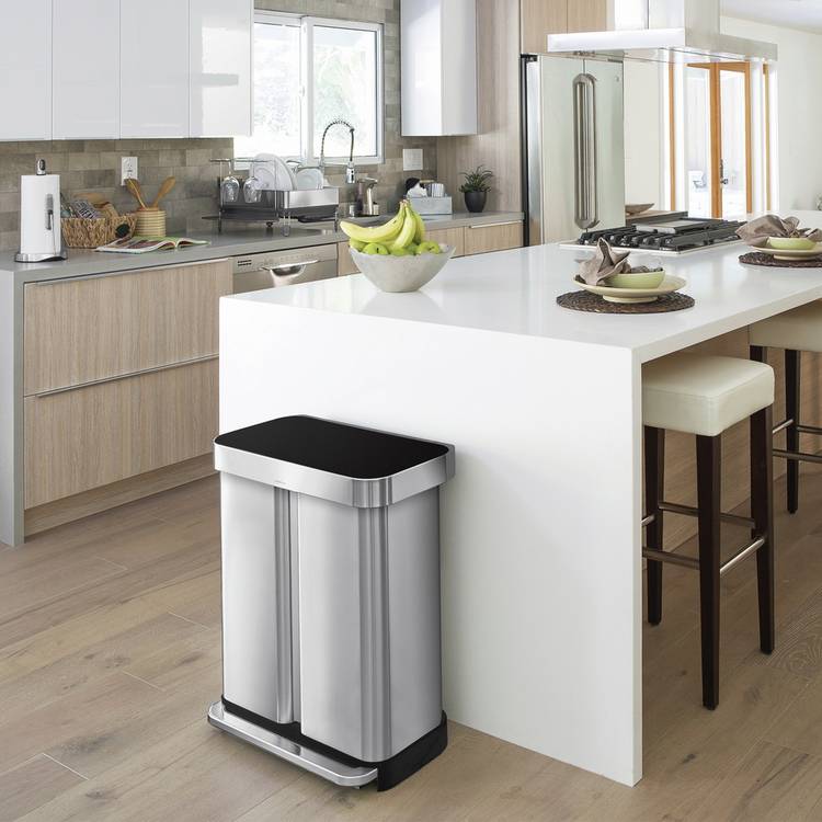 Simplehuman 58L stainless steel recycling bin, imported from the UK
