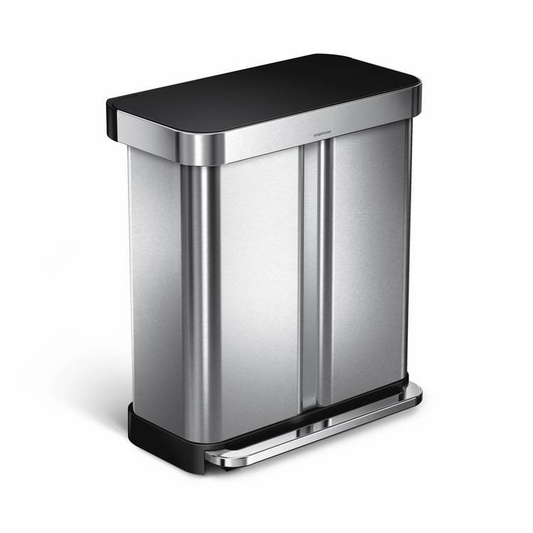 Simplehuman 58L stainless steel recycling bin, imported from the UK