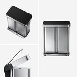 Simplehuman 58L stainless steel recycling bin, imported from the UK