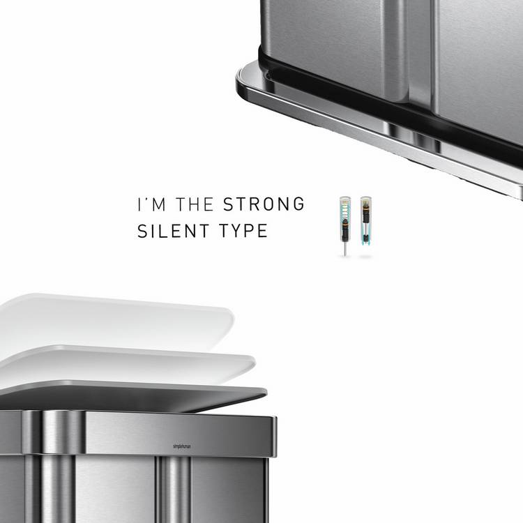 Simplehuman 58L stainless steel recycling bin, imported from the UK