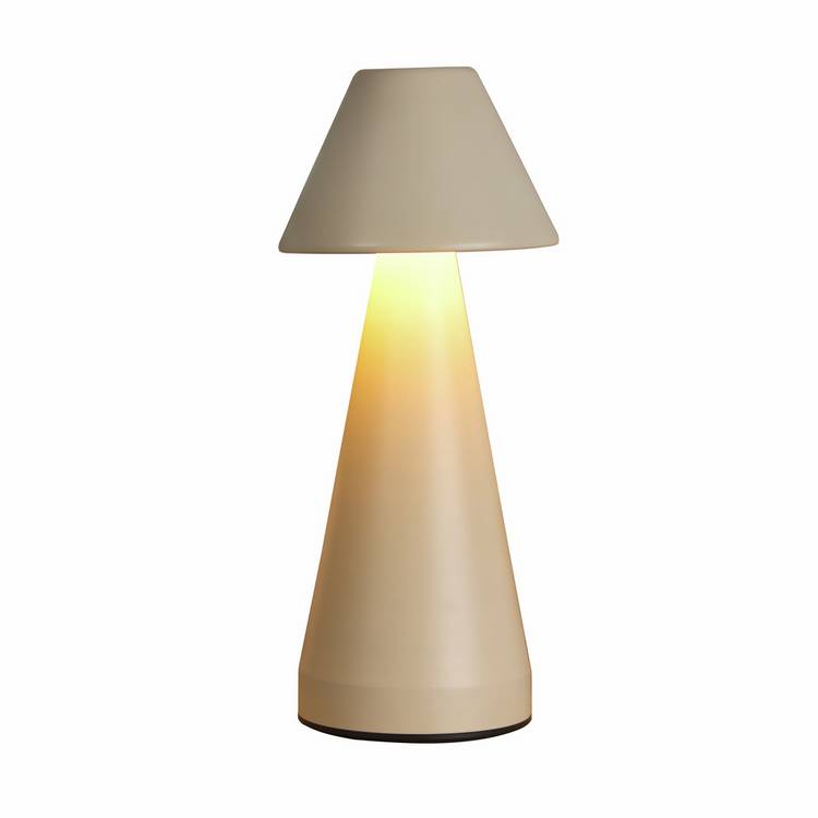 Searchlight cream cone rechargeable table lamp, UK version