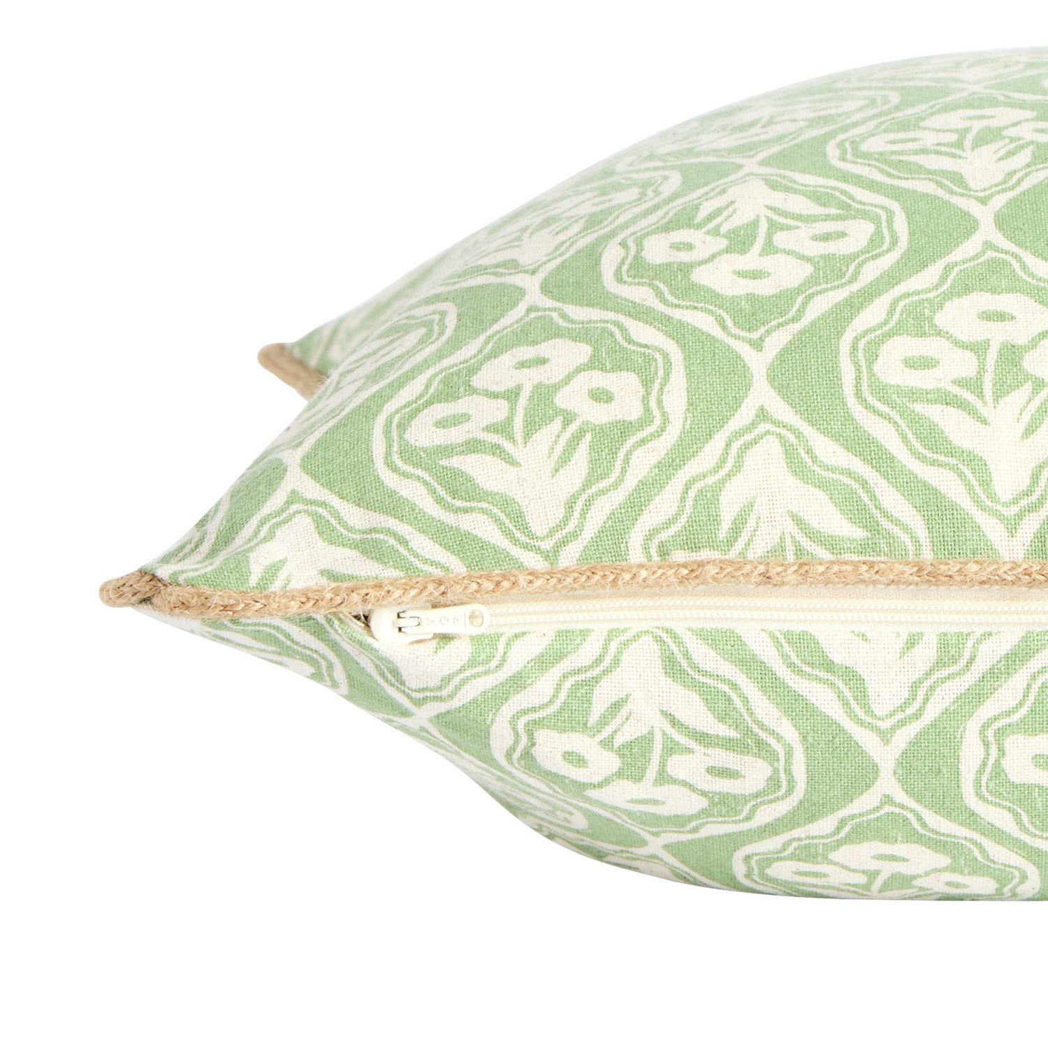 Argos Home Lino Floral Green cushion 43x43cm (British brand)