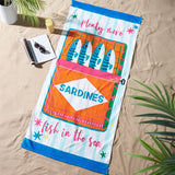 Catherine Lansfield sardines beach towel sky blue - British product