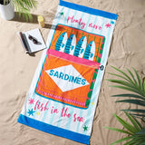 Catherine Lansfield sardines beach towel sky blue - British product