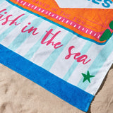 Catherine Lansfield sardines beach towel sky blue - British product