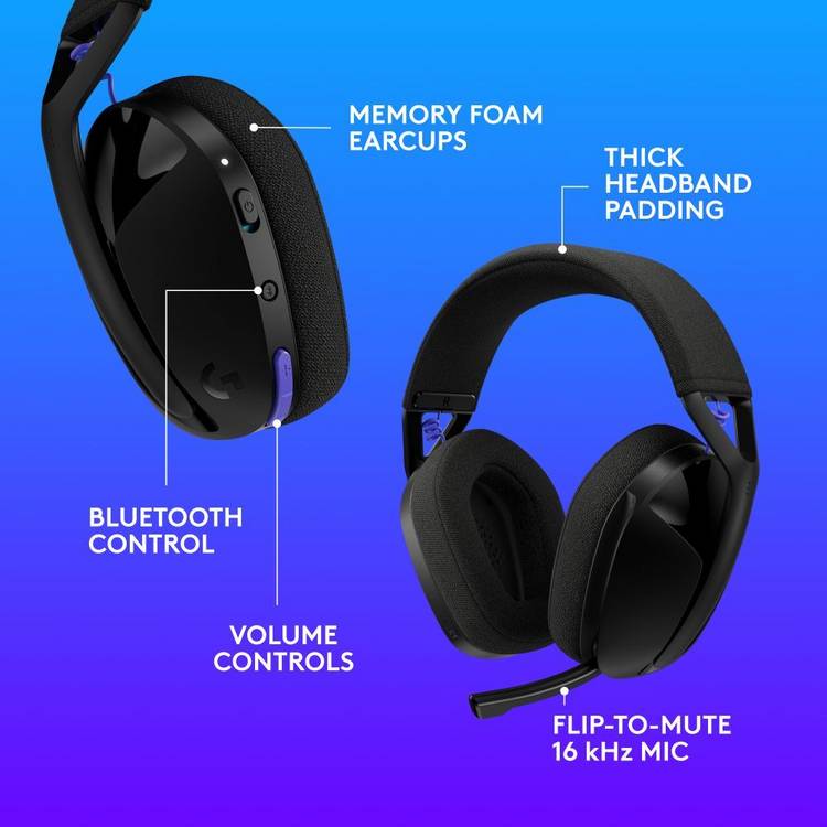Logitech G321 LIGHTSPEED wireless gaming headset black, imported from the UK