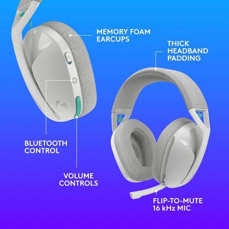 Logitech G321 LIGHTSPEED white wireless gaming headset, imported from the UK