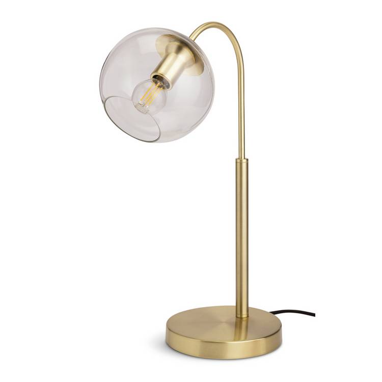 Habitat Coleman brass table lamp with glass shade (British brand)