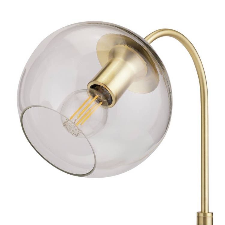 Habitat Coleman brass table lamp with glass shade (British brand)